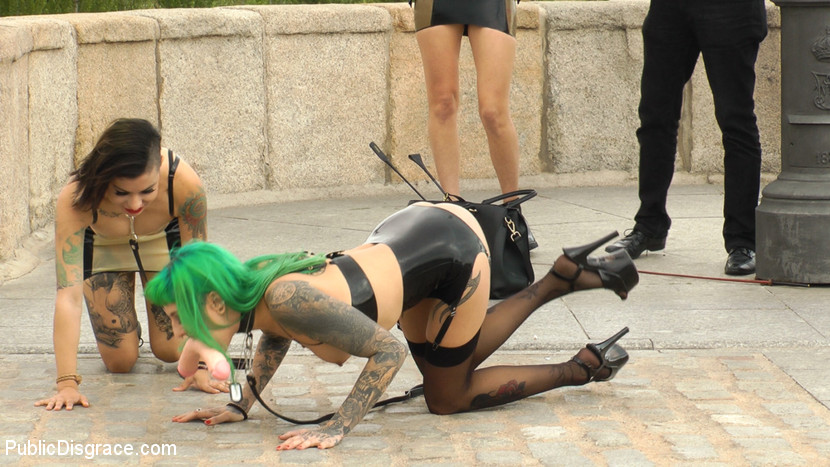 Tattooed girls are publicly humiliated and are subjected to gangbanging.