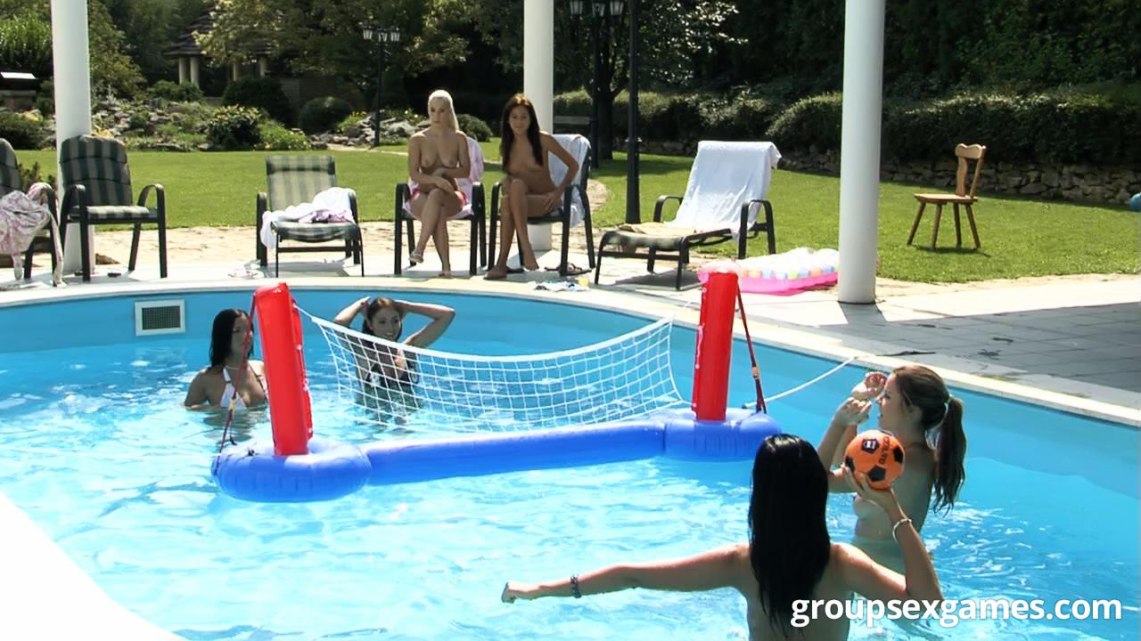 College girls engage in lesbian relations while having an all girl pool party foto porno #428427662