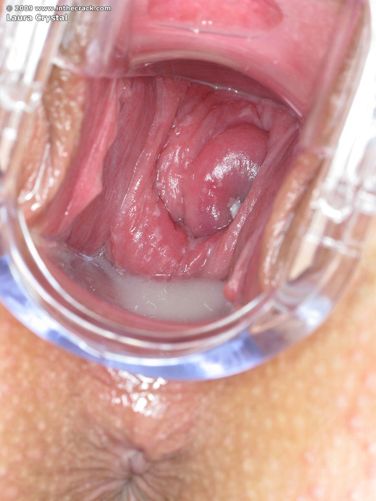 Hot Blonde Laura Crystal Inserts A Speculum For A Close Up Of Her Pink Pussy