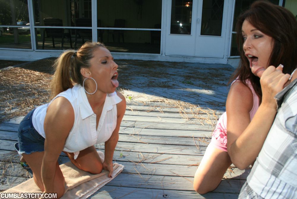 MILFs Rachel Steele & Stacie Star get jizz over huge tits after sucking cock porn photo #422749809