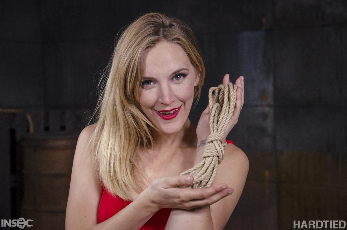 Blonde female Mona Wales has her first Shibari experience in a dungeon foto porno #424882903