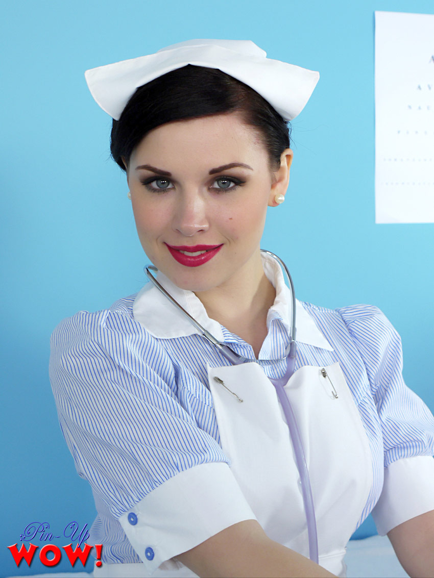Sexy Vintage Nurse Jocelyn Kay Removes Her Uniform To Cheer Up The Patients