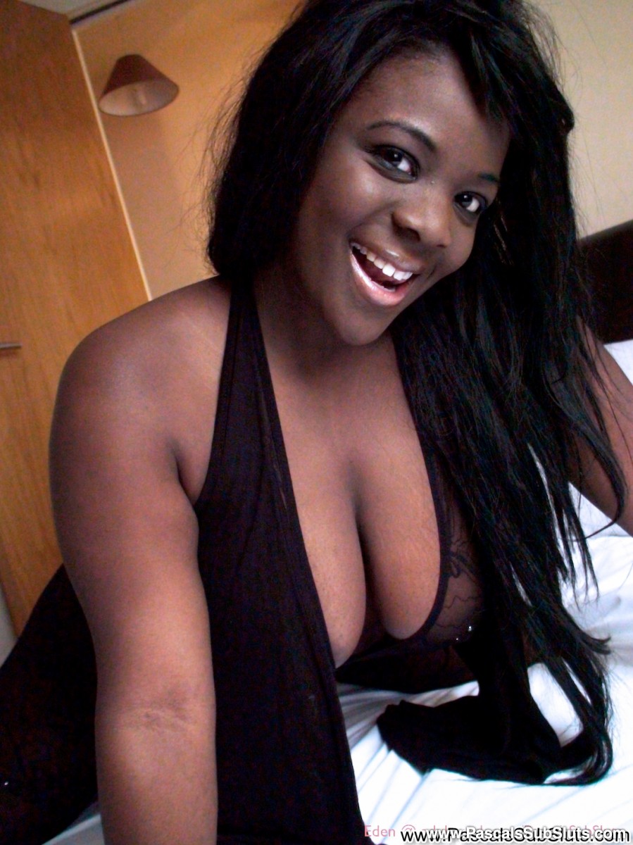 Ebony plumper Eden Adore sports pierced nipples while spitting out jizz porn photo #424454354
