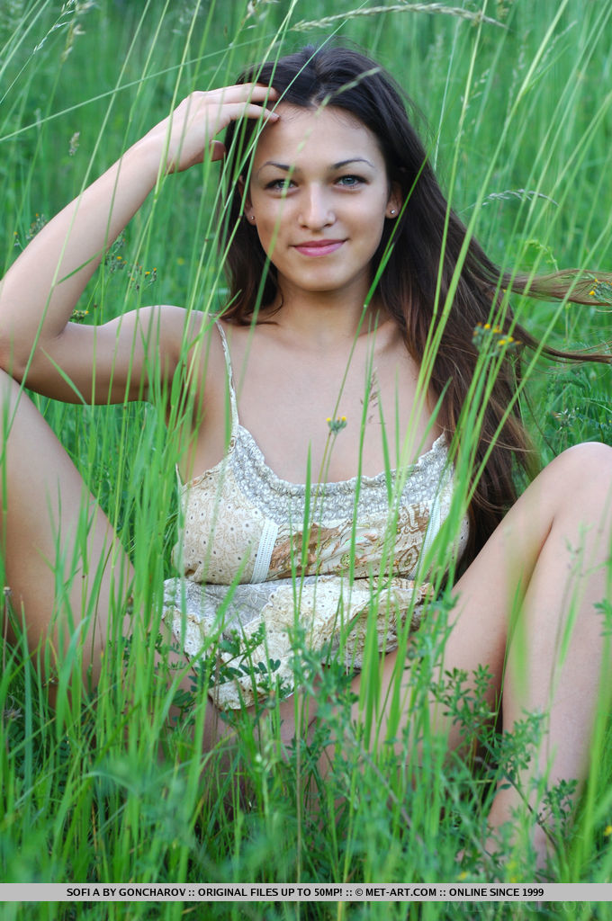 European glamour model Sofi A revealing perfect breasts in country field porno fotoğrafı #425605820