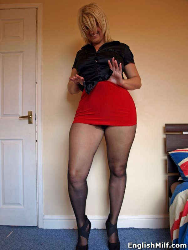 Hot mature fatty Daniella English in black pantyhose flaunting her big ass porn photo #424447698