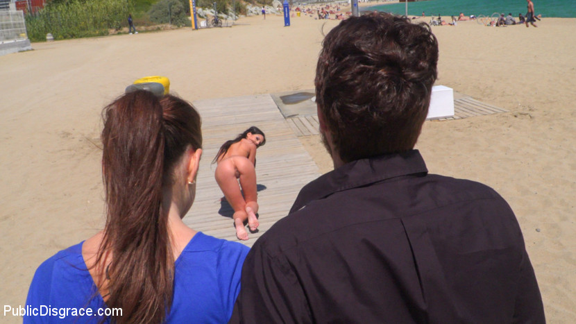 Naked girl is paraded along the beach and city streets by a couple 色情照片 #427383508 | Public Disgrace Pics, Public, 手机色情
