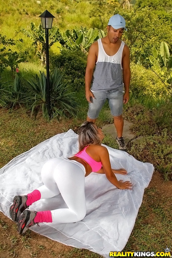 Sexy clothed Latina Lolah has massive vaginal show time outdoors photo porno #428297776