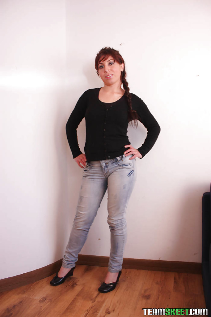 Charming brunette Mariella Jiminez demonstrates her new stockings photo porno #425106646
