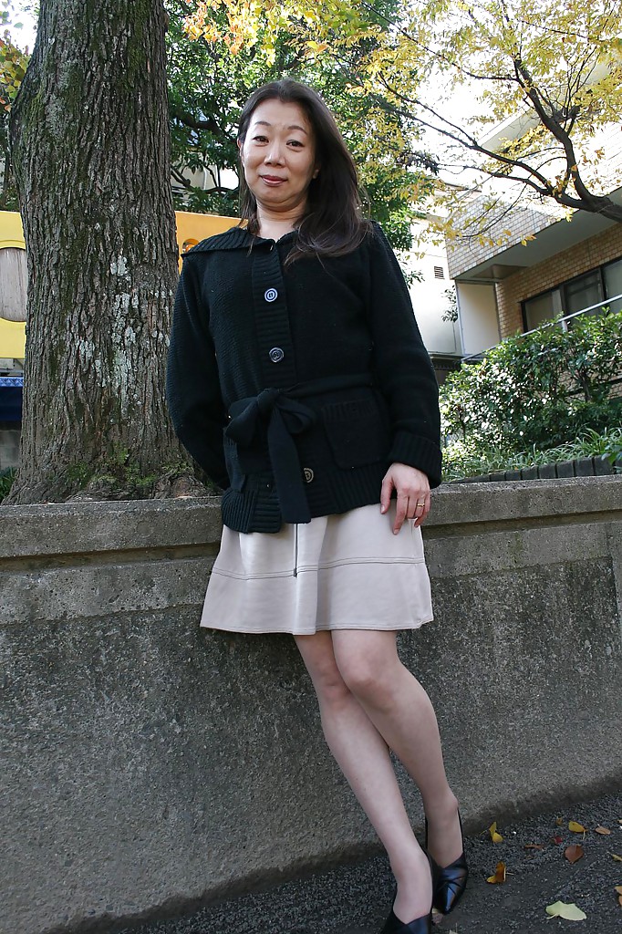 Outdoor Posing Scene Featuring Horny Asian Mature Yoshiko Makihara