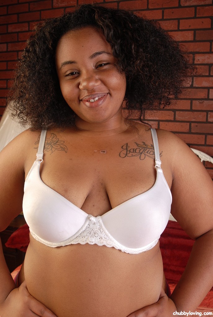 Stunning Curly Haired Ebony Champagne Is Showing Off Her Tiny Boobs