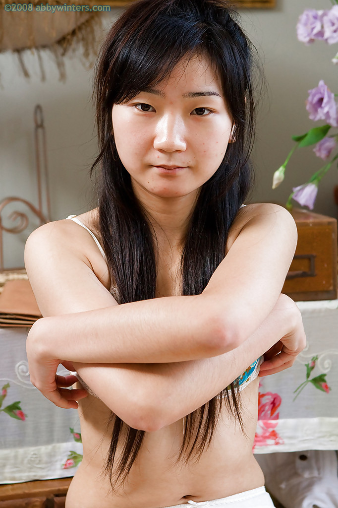 Cute small tit Asian amateur Oksana spreading her hairy twat porn photo #427042804