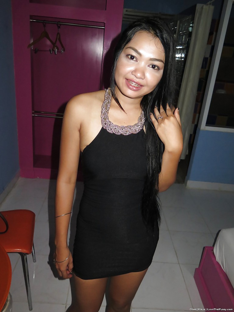 A young Thai barmaid displaying her freshly shaved body.