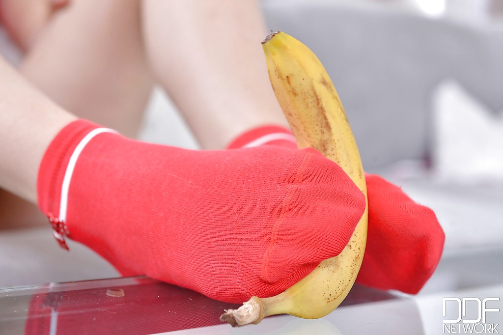 Leggy babe Ariana Brown squashing banana with barefeet after socks removal porn photo #428877545 | Hot Legs and Feet Pics, Ariana Brown, Socks, mobile porn