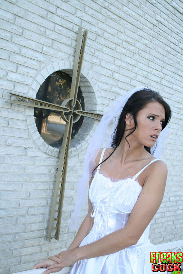 MILF babe in bride's dress Jennifer Dark spreading pussy photo porno #429080393