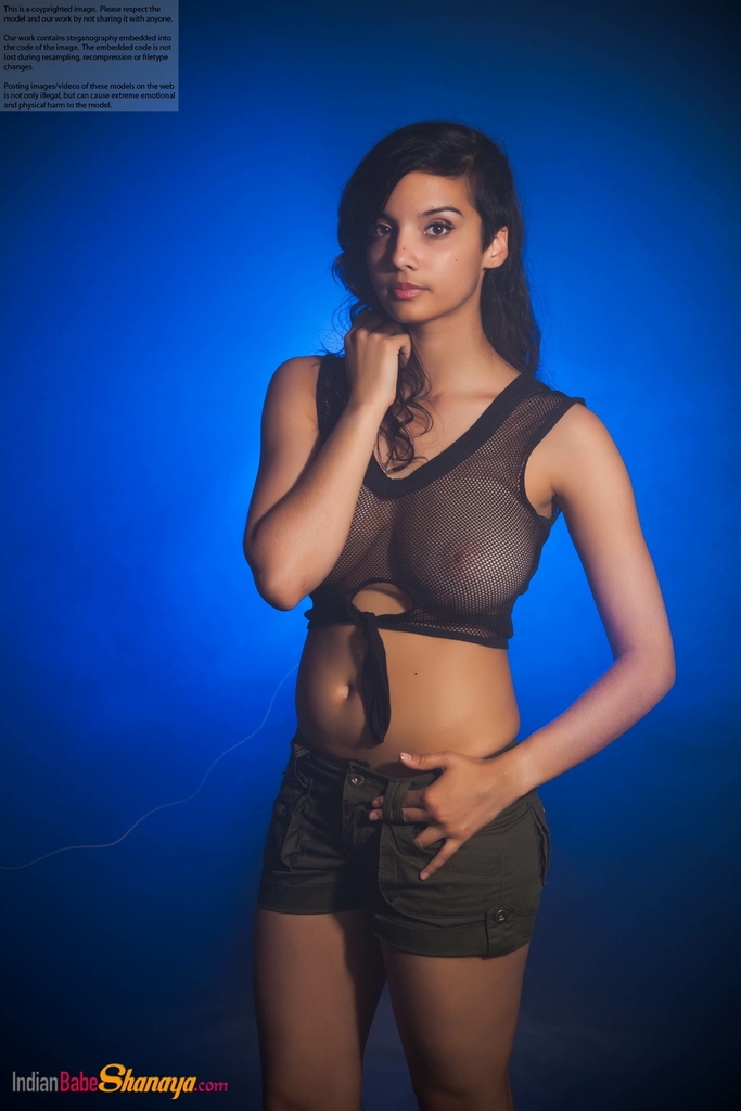 Indian female models non nude in a see thru top and shorts porno foto #425078080