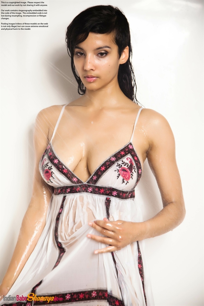 Indian solo girl takes off her wet dress to pose nude in the bathtub foto porno #423904293