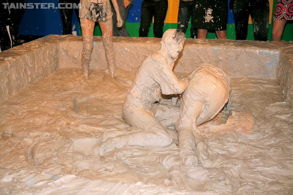 Stupendous fully clothed chicks are into messy mud wrestling porn photo #426092489