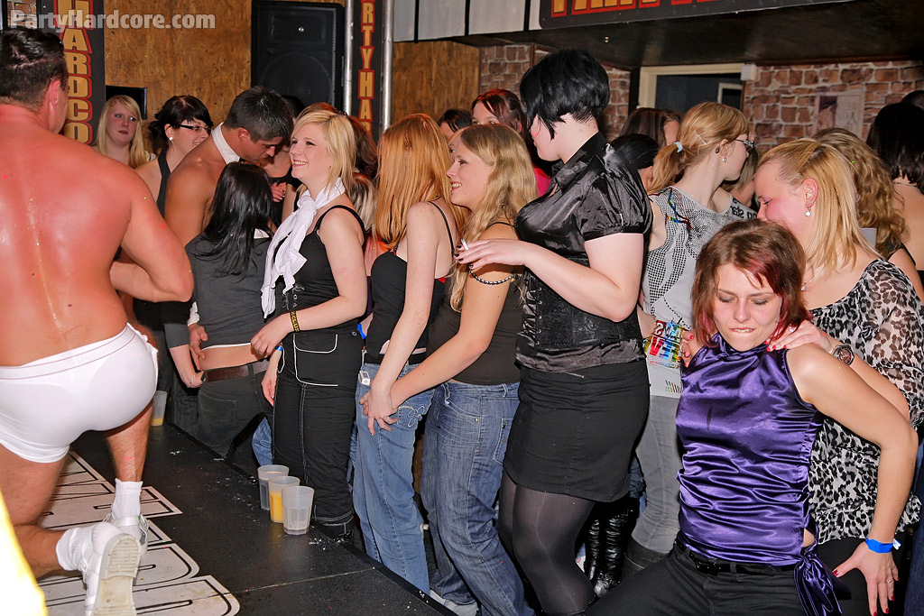 In an attempt to steal the attention of strippers at the party, unrefined amateurs gnawl and puke at male strippers.