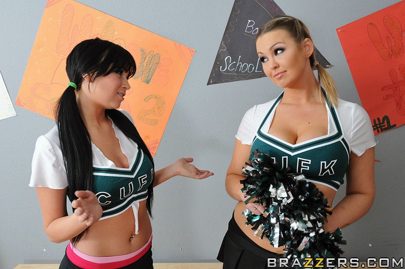 Busty cheerleader Abbey Brooks gives a titjob and gets fucked porn photo #422763520