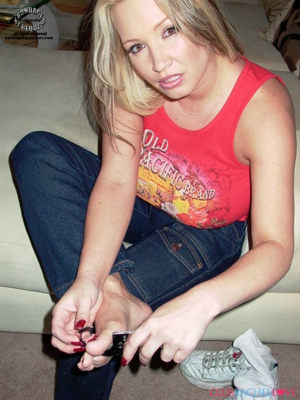 Blonde pornstar with huge breasts Rachel Love teases with her cuffed feet porno fotoğrafı #428007068