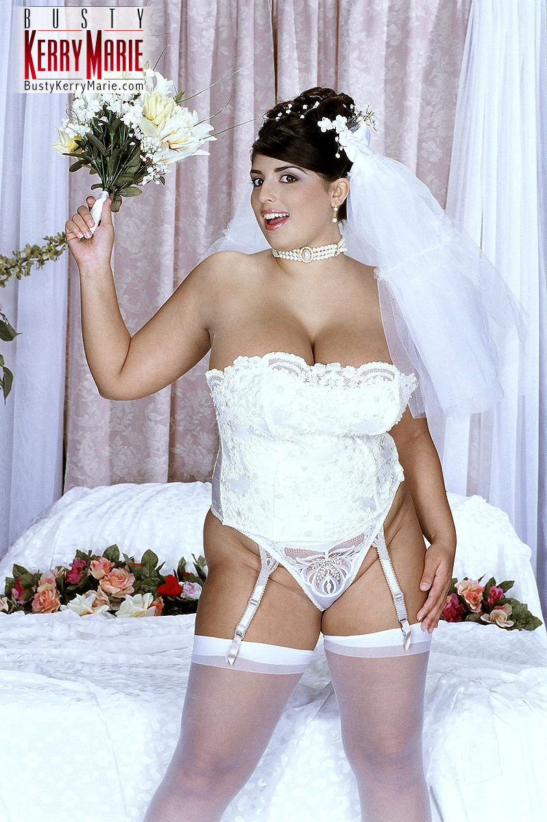 Curvy bride Kerry Marie lets out her huge naturals & slides a toy in her twat porn photo #422685387