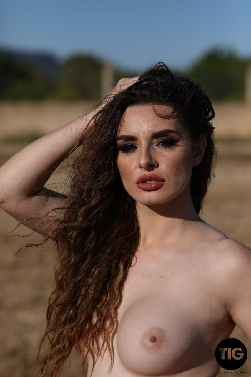 Curly haired babe Valis Volkova removes her red bikini and poses outdoors zdjęcie porno #425558449 | This Is Glamour Pics, Valis Volkova, Bikini, mobilne porno