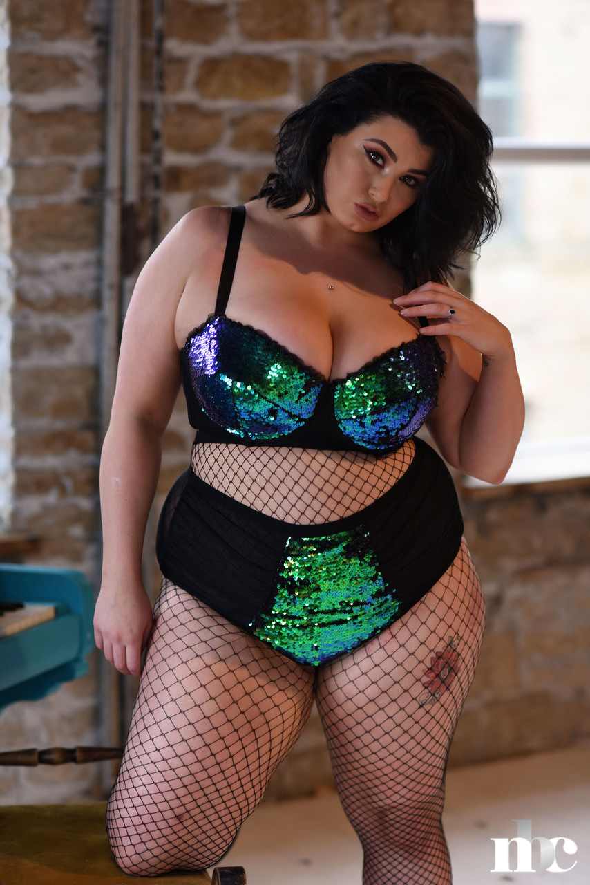 BBW babe Kiki poses in fishnets & strips to cradle her colossal breasts порно фото #428103504 | Nothing But Curves Pics, Kiki, BBW, мобильное порно