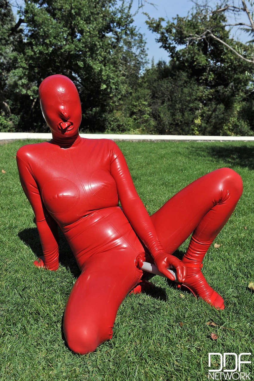 Kinky slut Sandy K poses & masturbates poolside fully covered by a latex suit porn photo #424875847 | House Of Taboo Pics, Sandy K, Latex, mobile porn