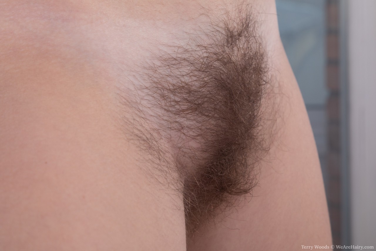 All-natural babe Terry Woods flaunts her hairy armpits and furry cooch porno foto #427112594