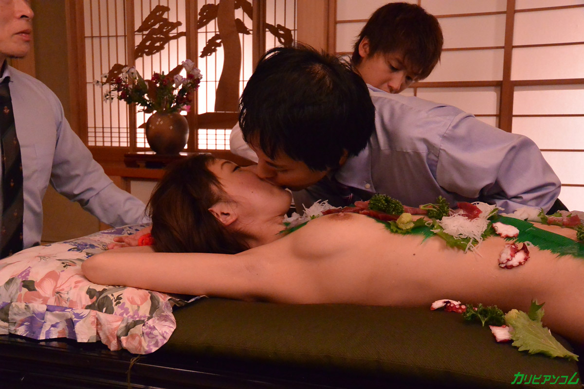 Japanese Cutie Miu Suzuha Gets Gangbanged After Being Used As A Sushi Plate