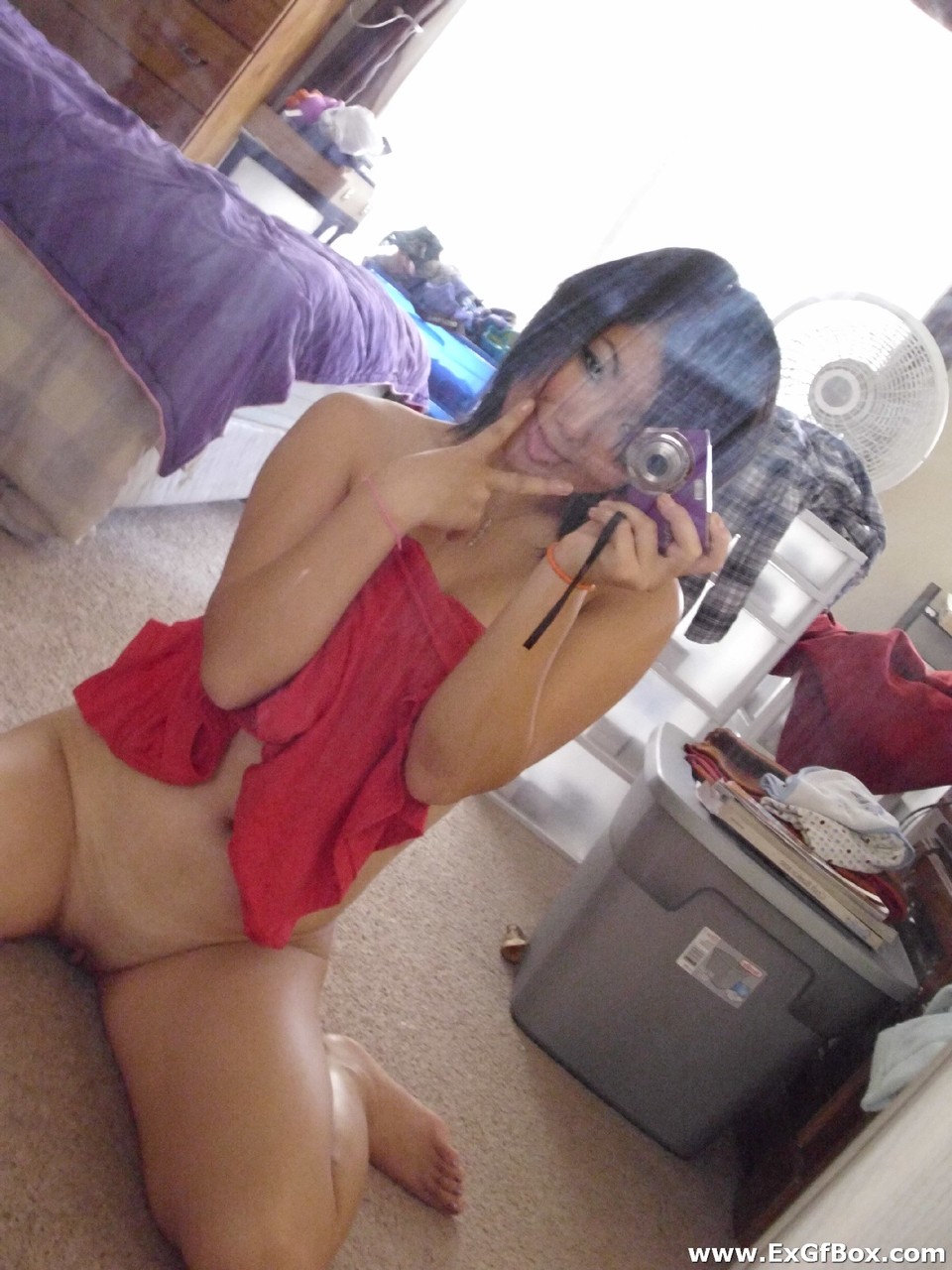 Bootylicious teenage girlfriend takes selfies of her hot body while stripping photo porno #426010469