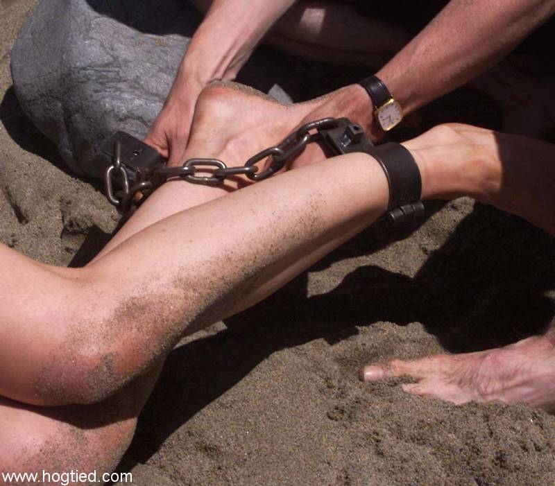 Blonde Sadie Belle gets tied up in metal bondage while totally naked outdoors photo porno #422664571 | Hogtied Pics, Sadie Belle, Beach, porno mobile