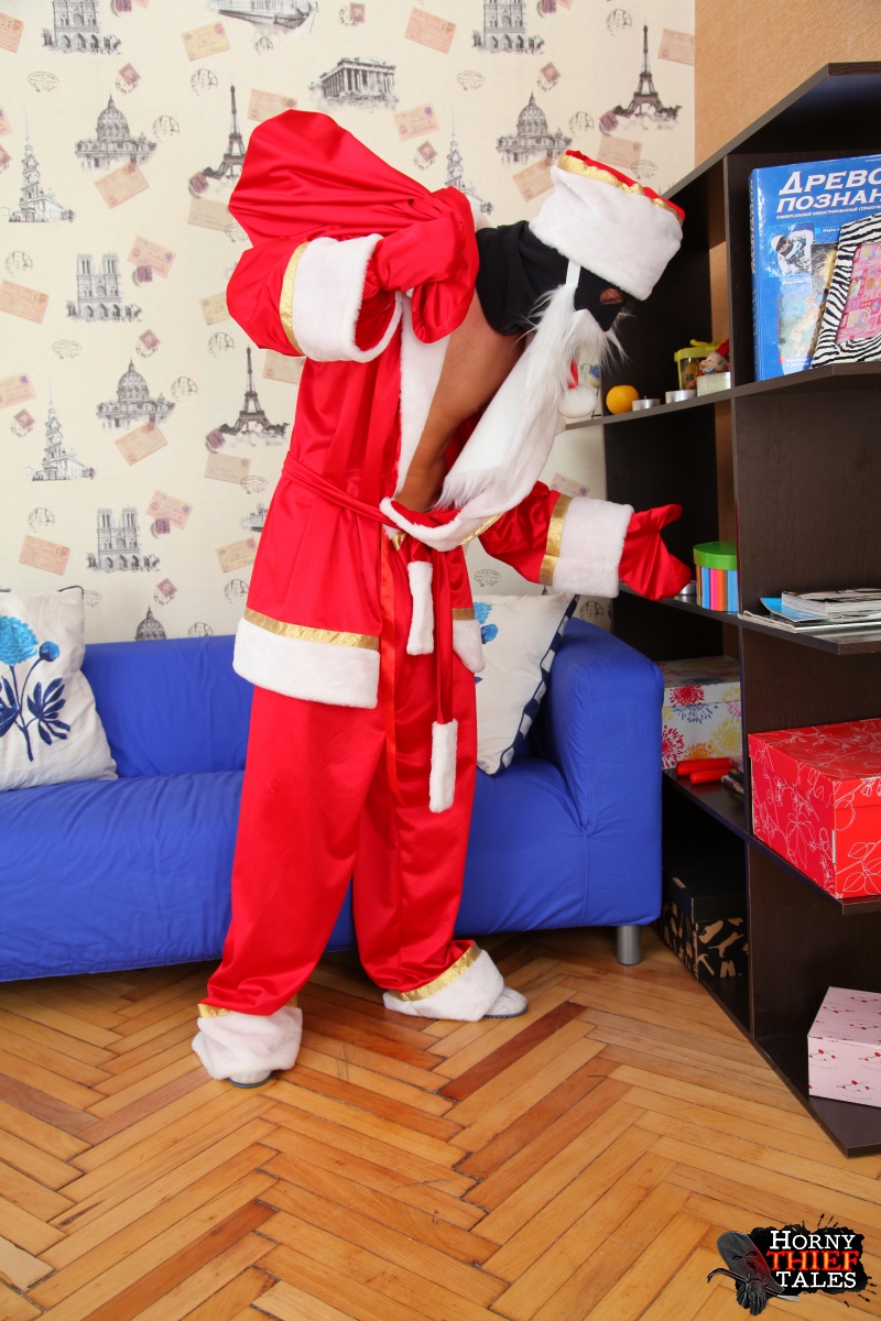 Teen with small tits Ira gets banged by a masked thief in a Santa uniform porn photo #425630536