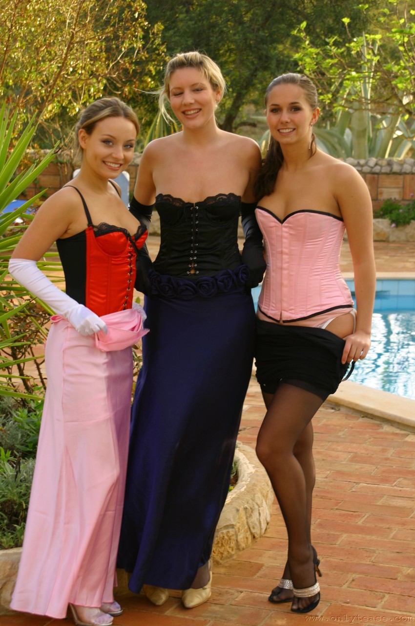 Kinky braid maids strip their dresses and pose in hot lingerie poolside foto porno #425325852 | Only Tease Pics, Carla, Louise L, Nicole, Upskirt, porno móvil
