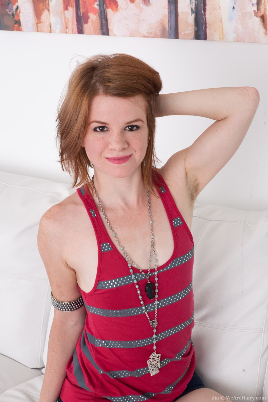 Alluring redhead beauty Zia flaunt hairy armpits & natural ginger vagina porn photo #426260720