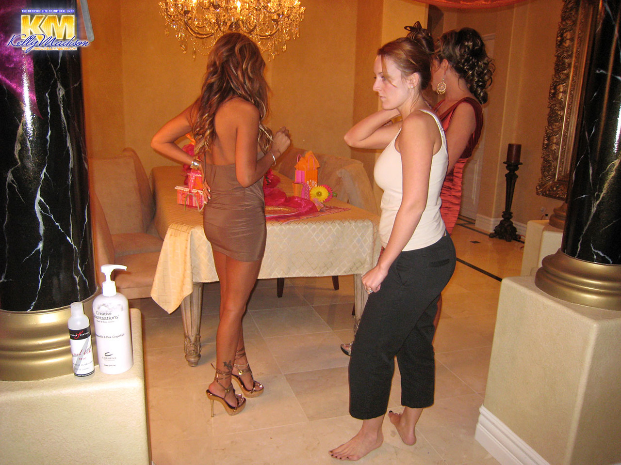 Beautiful busty pornstars Demi Delia &Kelly Madison show their big tits BTS porn photo #425300033