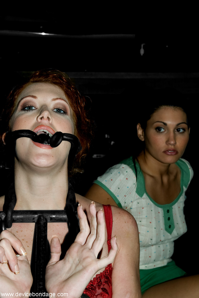 Sabrina Fox and Miss Jade Indica are to be found gagged and bound in a dungeon porno foto #425448192