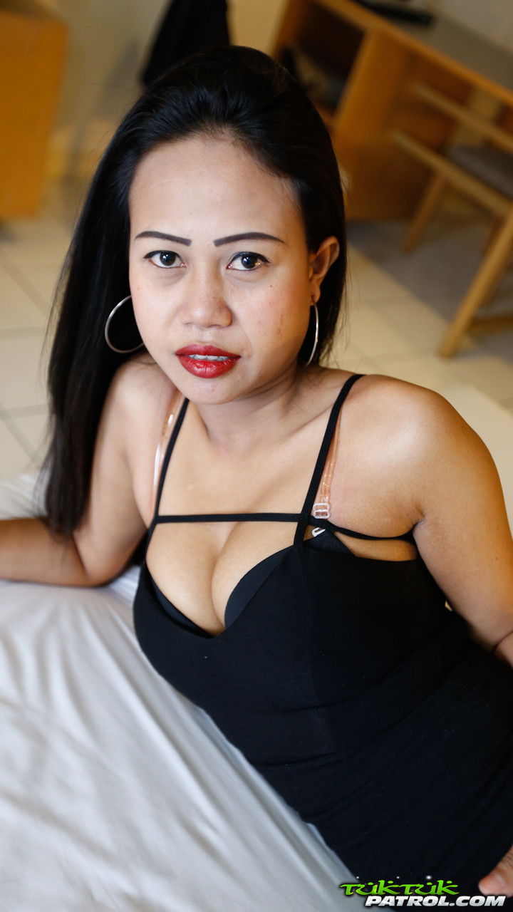 Slim Thai female removes her little black dress for her first nude poses ポルノ写真 #425182616