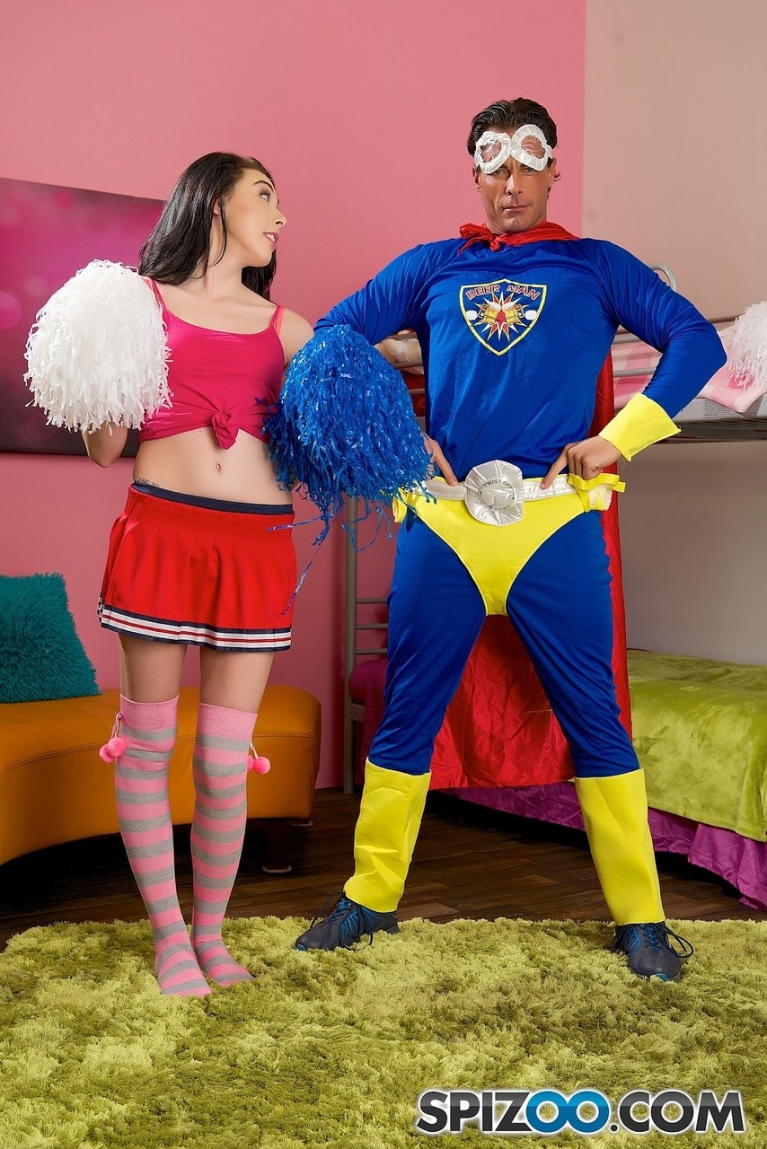 18 year old cheerleader Hanna Lay gets fucked and facialed by superman ポルノ写真 #422940749