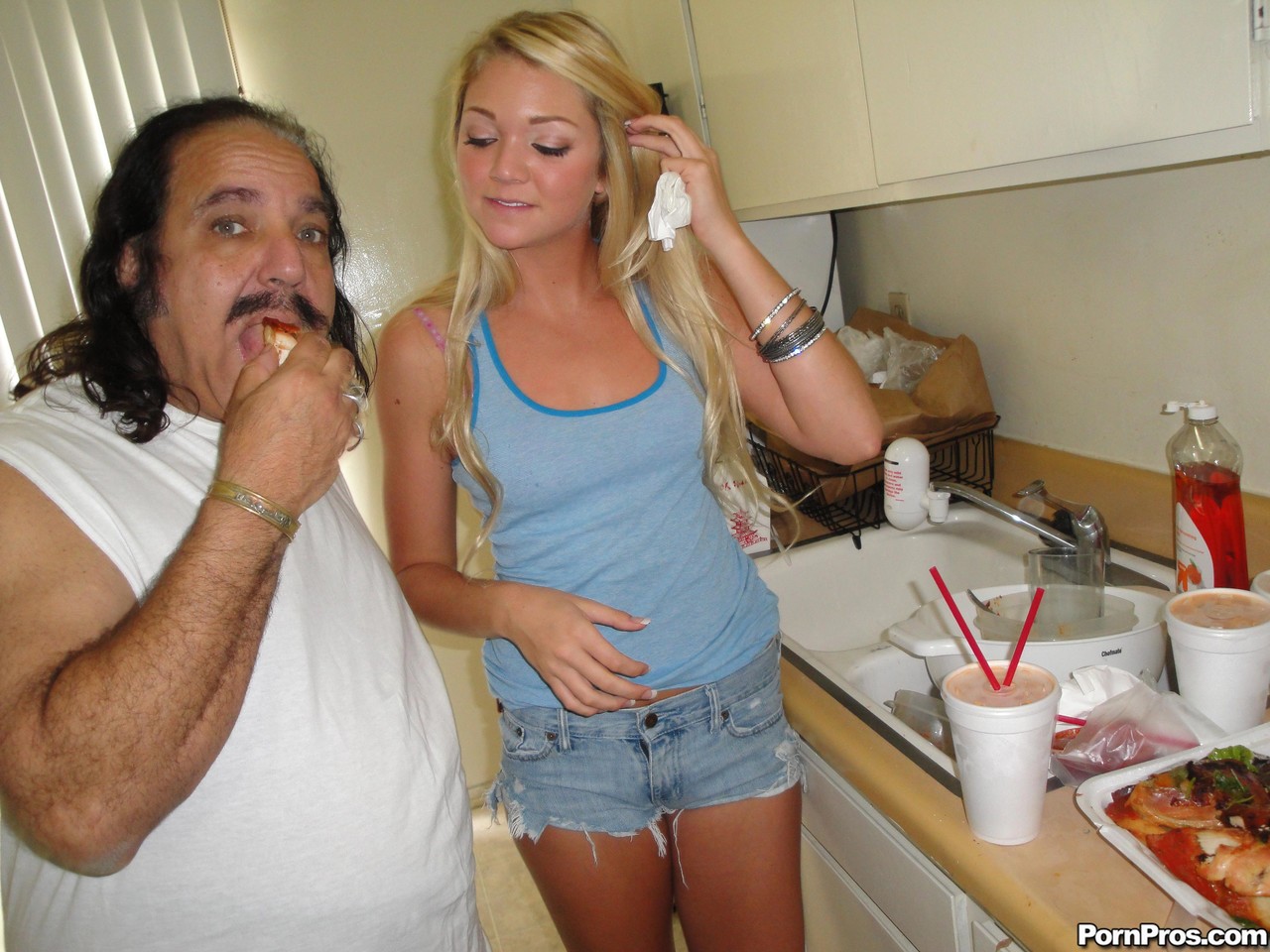 Sweet young blonde Jessie Andrews swallowing and riding an old man's cock porn photo #422620478
