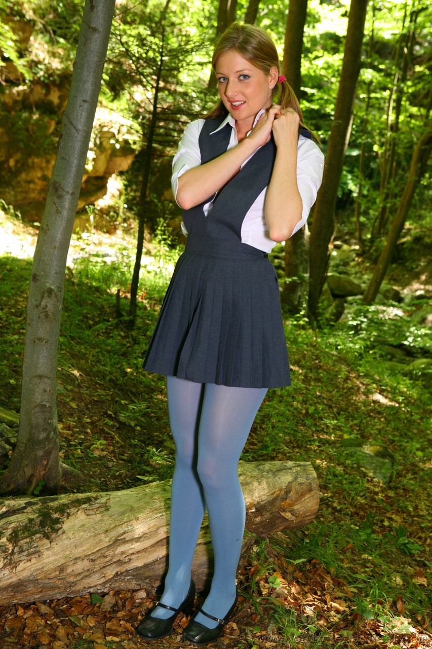 Horny schoolgirl Maddie M stripping to her blue pantyhose in the woods 포르노 사진 #426717275 | Only Secretaries Pics, Nikki Friend, Secretary, 모바일 포르노