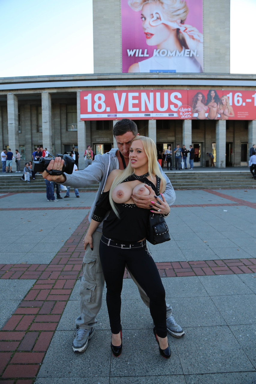 Blonde German chick Celena Davis flashes big tits and ass in public square porn photo #429106922 | Magma Film Pics, CELINA DAVIS, Jason Steel, Mario Fash, Pornstar, mobile porn
