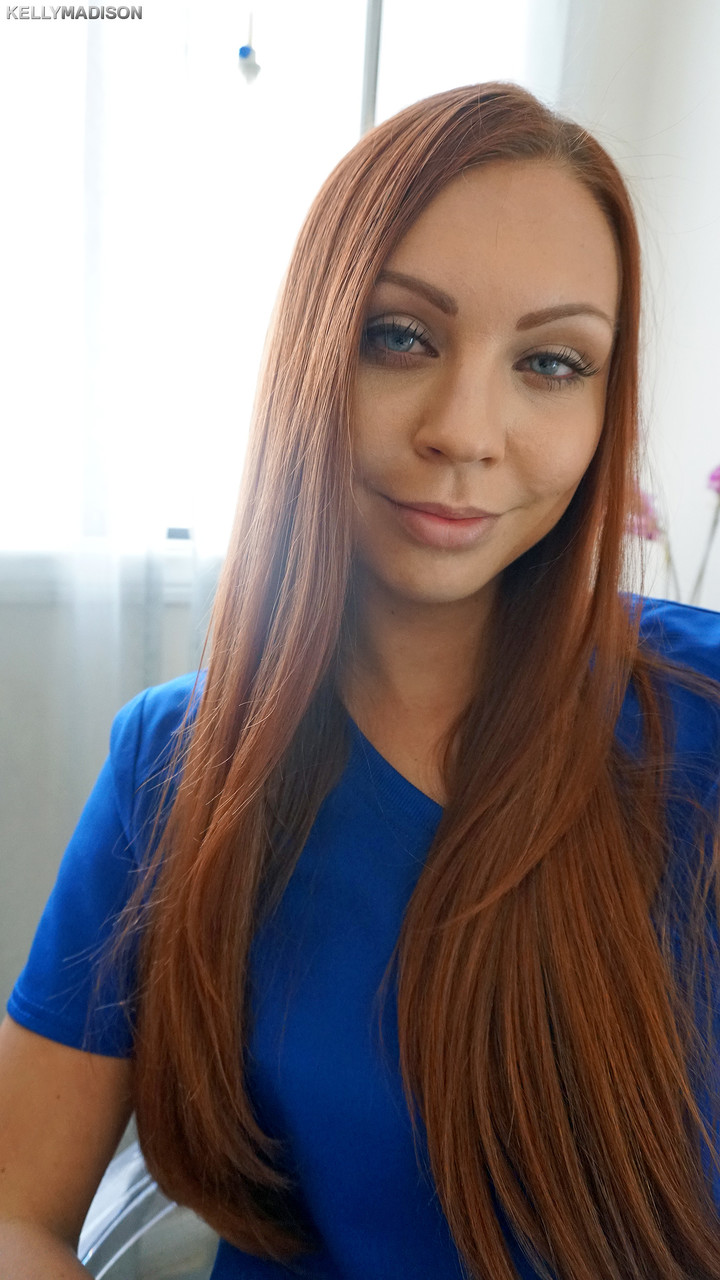 Red-haired and blue-eyed nurse Ornella Morgan wears hot lingerie under uniform zdjęcie porno #425204039