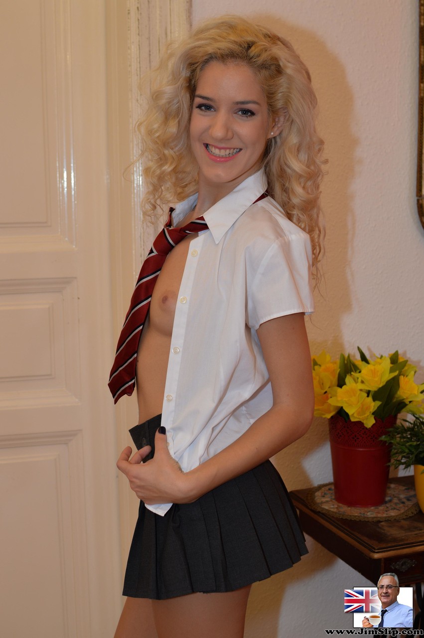 Curly haired Monique Woods hikes schoolgirl uniform to flash naked upskirts porn photo #429122808 | Jim Slip Pics, Monique Woods, Teen, mobile porn