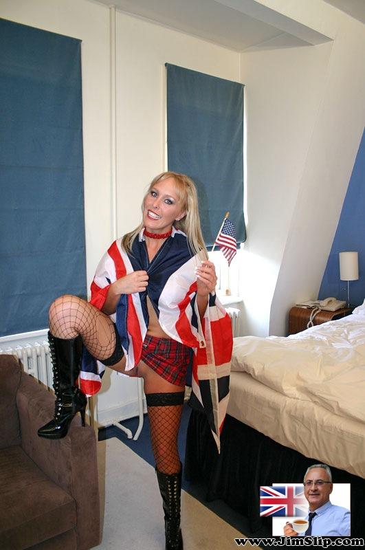 Busty blonde MILF Chantelle in schoolgirl outfit gets nailed ugly fat guy 포르노 사진 #423427302