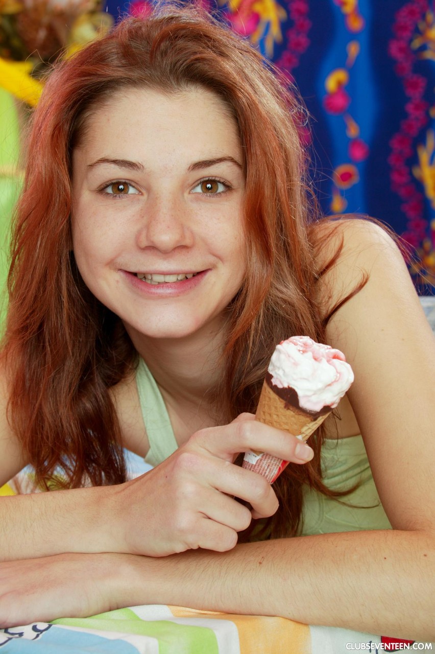 Fresh teen Jingle toys her pussy in canvas sneakers after eating ice cream foto porno #428384805