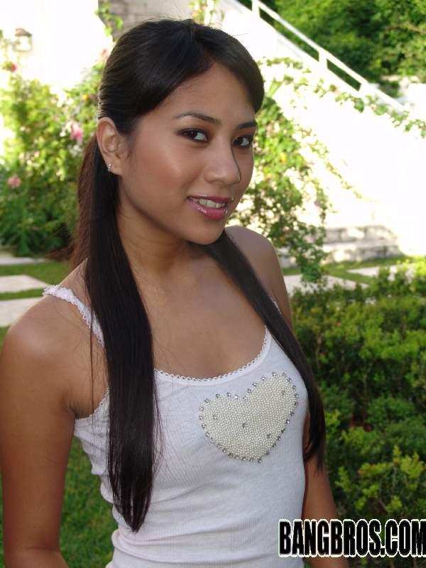 Lovely Asian chick Nyomi Marcela gives nice handjob and boobjob outdoors porn photo #424566019