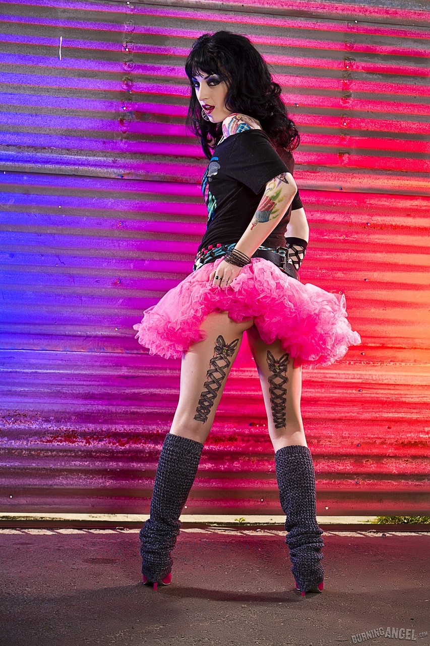 Colorful goth model Draven star in pink tut flaunts her shapely petite ass porno fotky #428537281