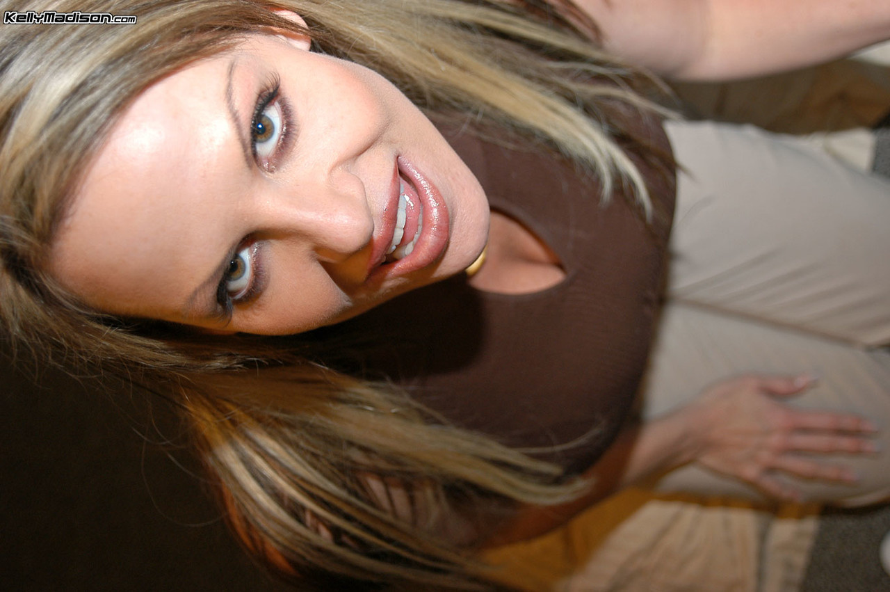 Brazen blonde wife Kelly Madison frees her big tits & gives hot POV blowjob photo porno #427542634