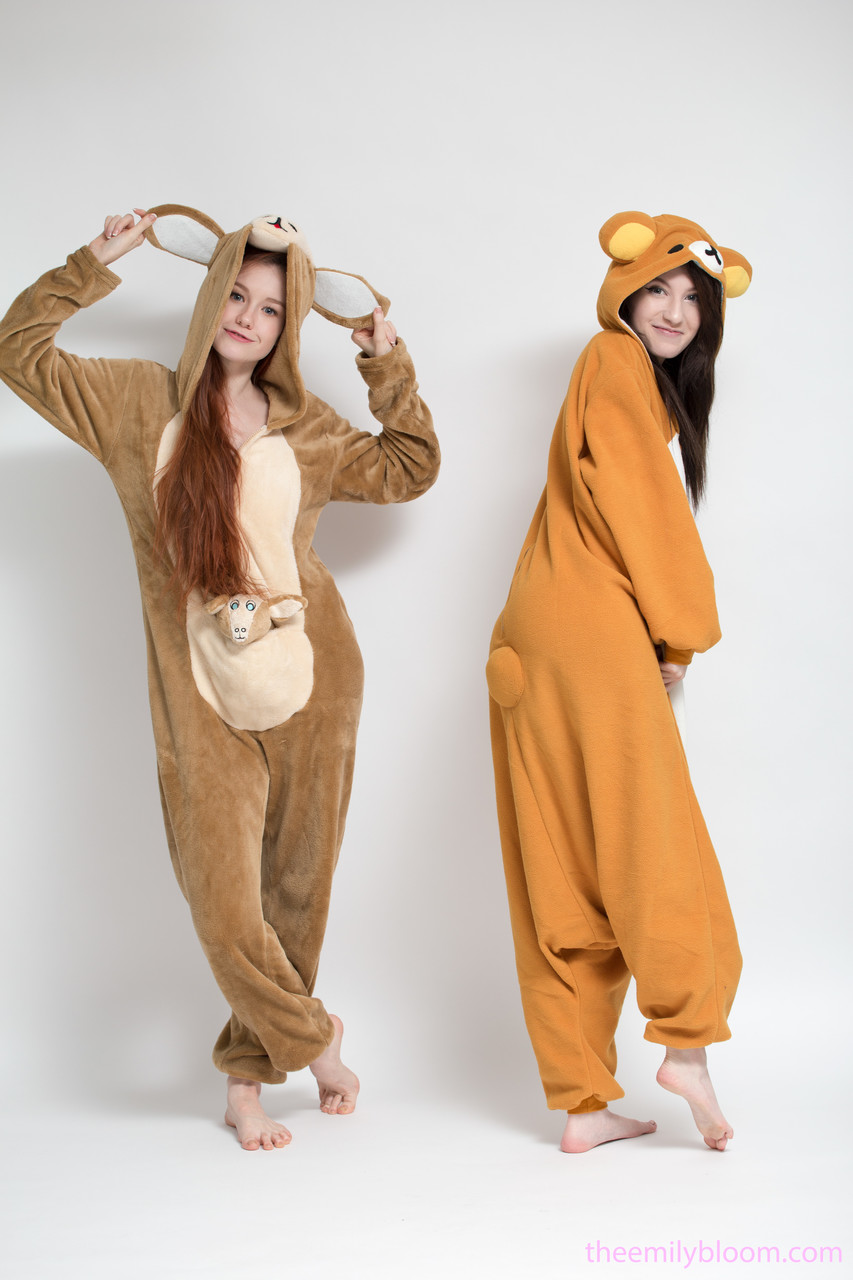 Sweet young Emily and her pal doff their onsies to show hot asses naked porn photo #423042338